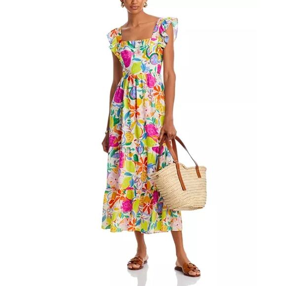 AQUA Fruit Floral Maxi Dress - Exclusive Size‎ Large Sundress - Picture 14 of 14